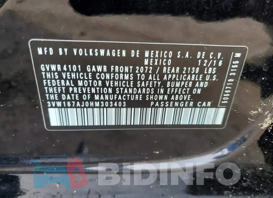 3VW167AJ0HM303403 Photo# 10