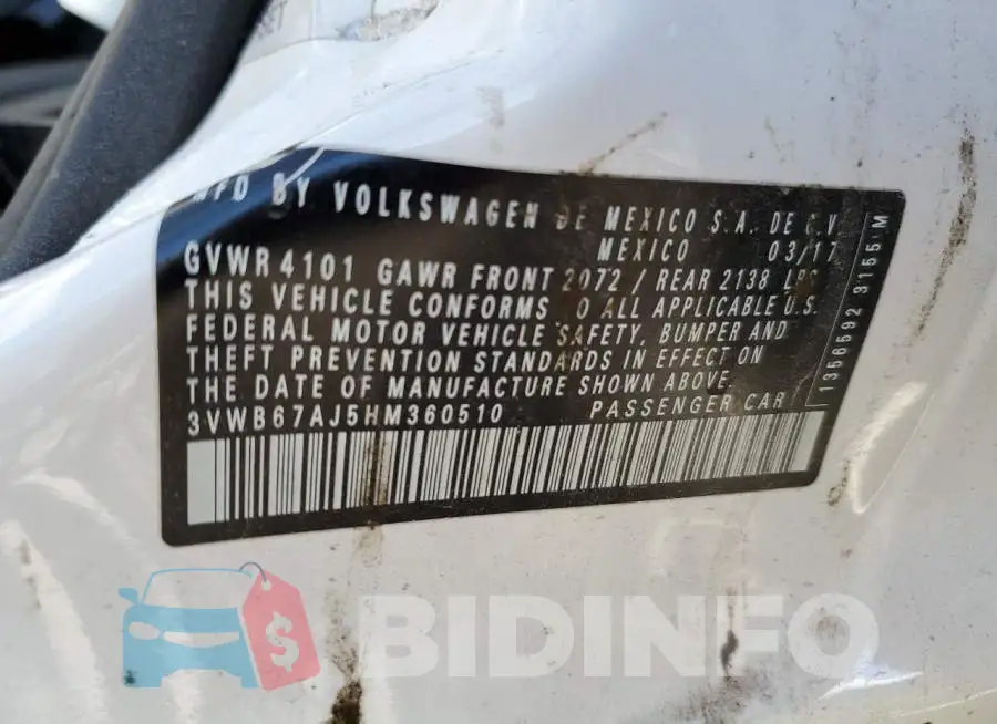 3VWB67AJ5HM360510 Photo# 10