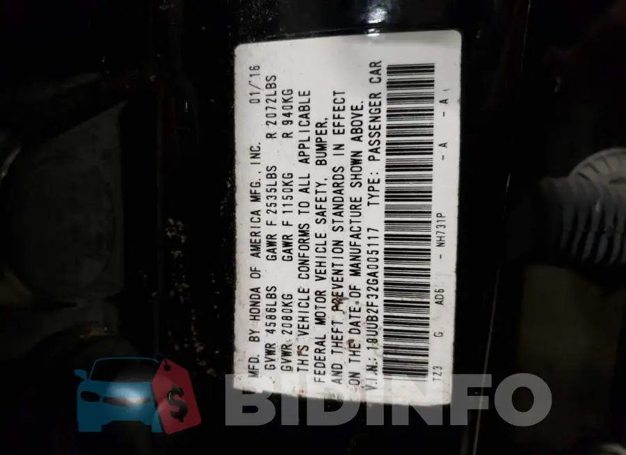 19UUB2F32GA005117 Photo# 12