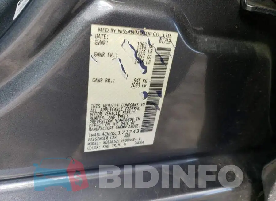 1N4BL4CV2KC171743 Photo# 12