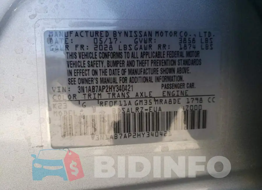 3N1AB7AP2HY340421 Photo# 12