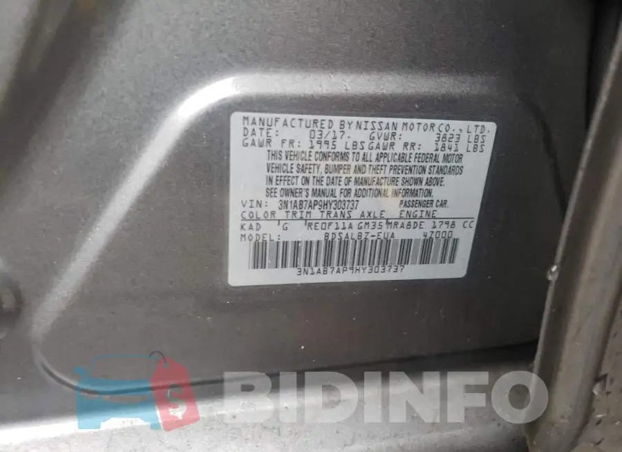 3N1AB7AP9HY303737 Photo# 13
