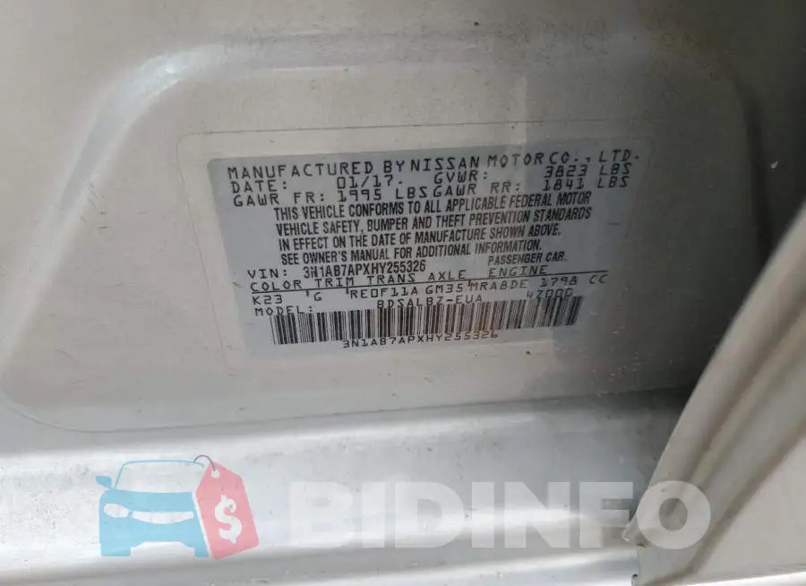 3N1AB7APXHY255326 Photo# 10