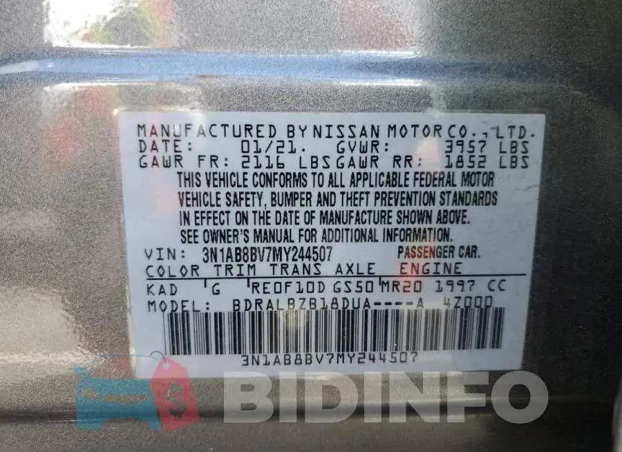 3N1AB8BV7MY244507 Photo# 12