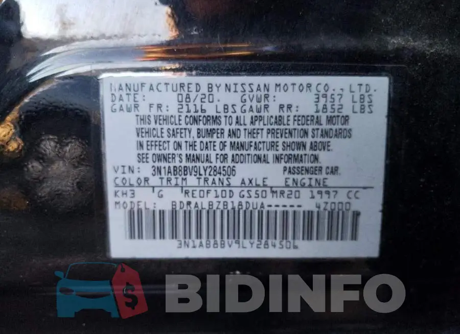 3N1AB8BV9LY284506 Photo# 12