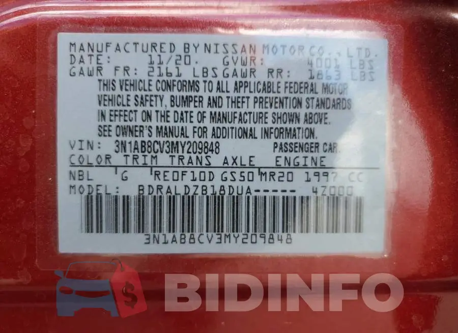 3N1AB8CV3MY209848 Photo# 12