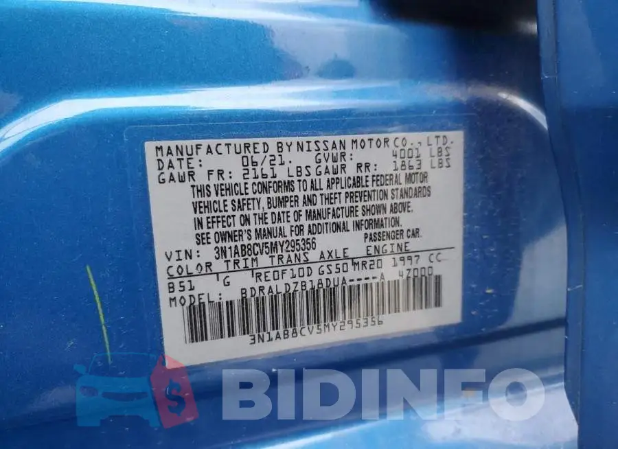 3N1AB8CV5MY295356 Photo# 12