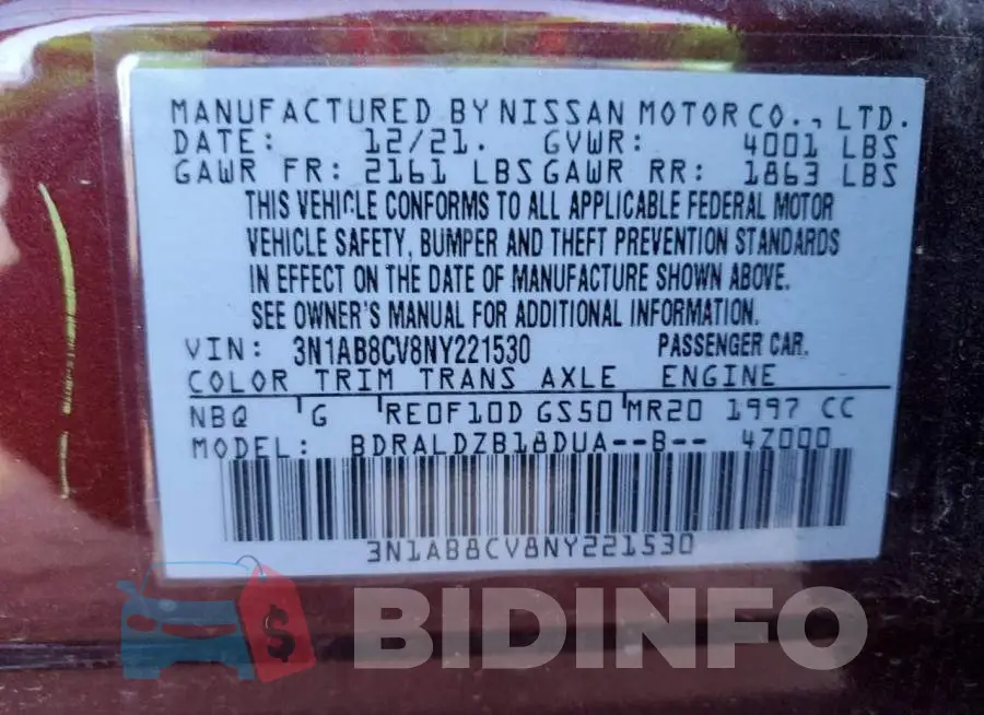 3N1AB8CV8NY221530 Photo# 12