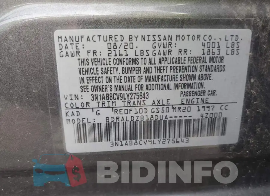 3N1AB8CV9LY275643 Photo# 12