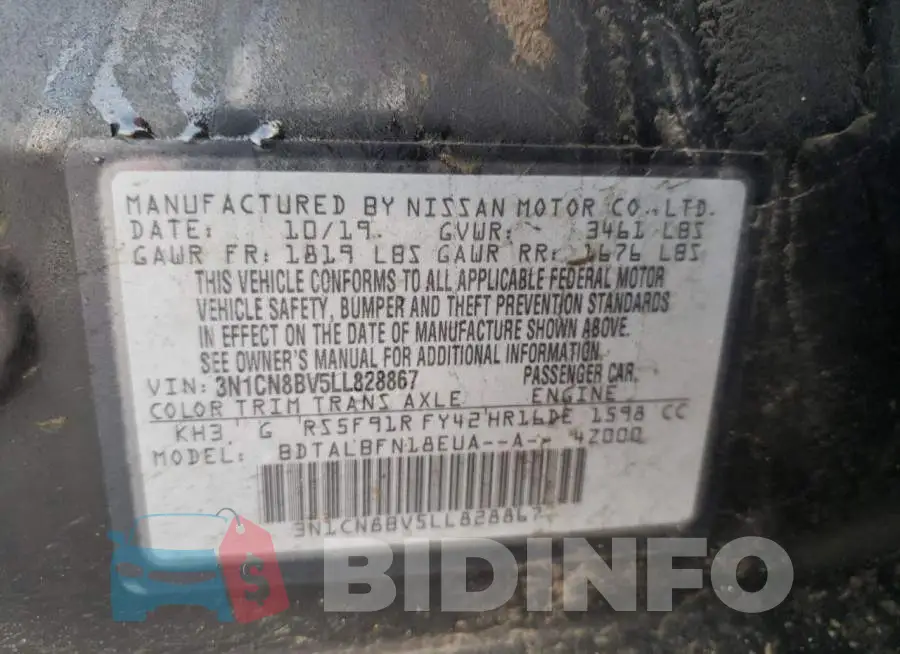 3N1CN8BV5LL828867 Photo# 12