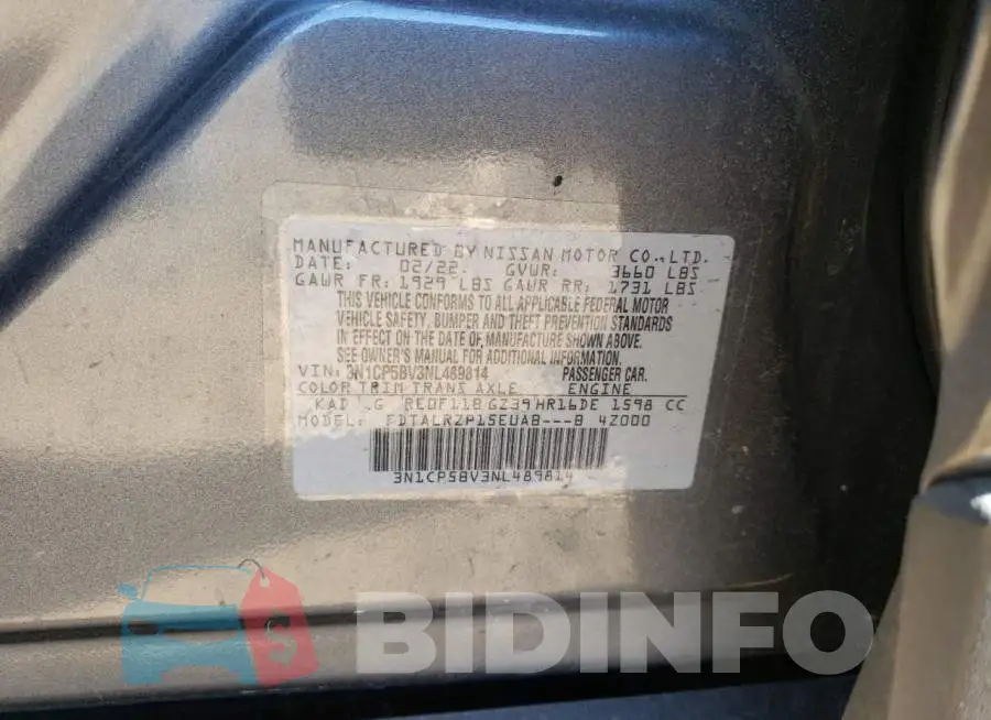3N1CP5BV3NL489814 Photo# 12