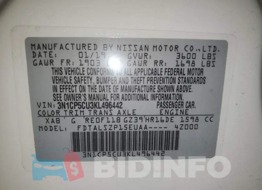 3N1CP5CU3KL496442 Photo# 12