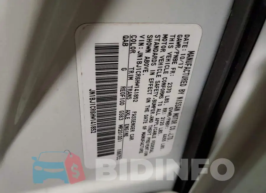 JN1BJ1CR6HW141852 Photo# 12