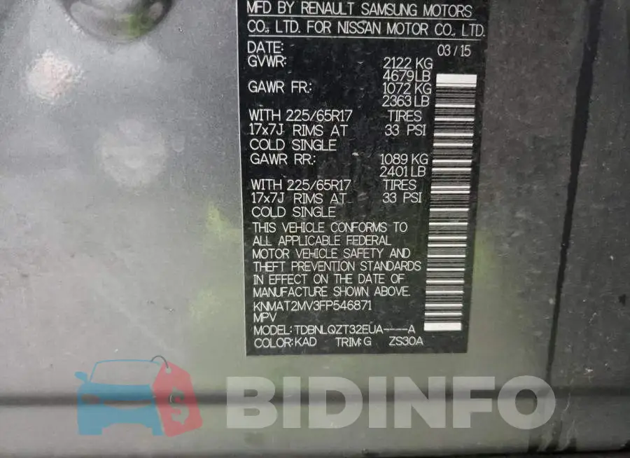 KNMAT2MV3FP546871 Photo# 13