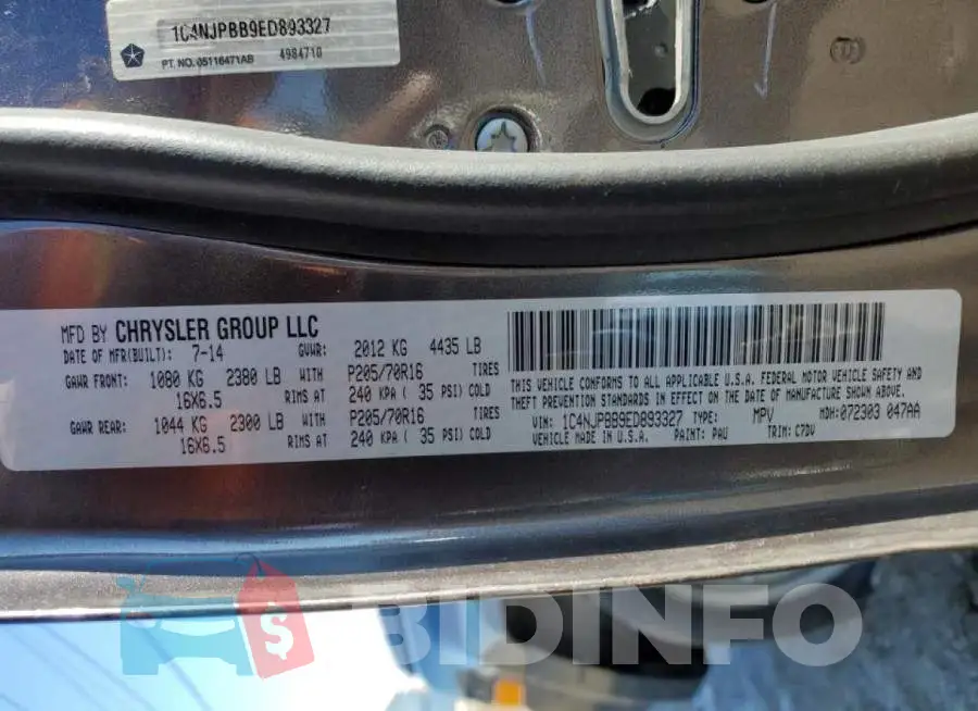 1C4NJPBB9ED893327 Photo# 14