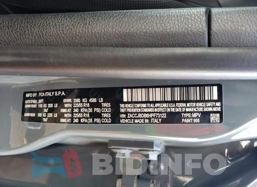 ZACCJBDB6HPF73122 Photo# 13