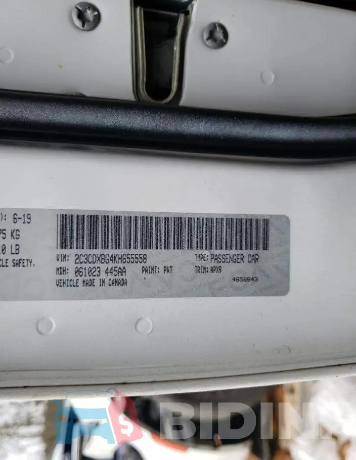 2C3CDXBG4KH655558 Photo# 12