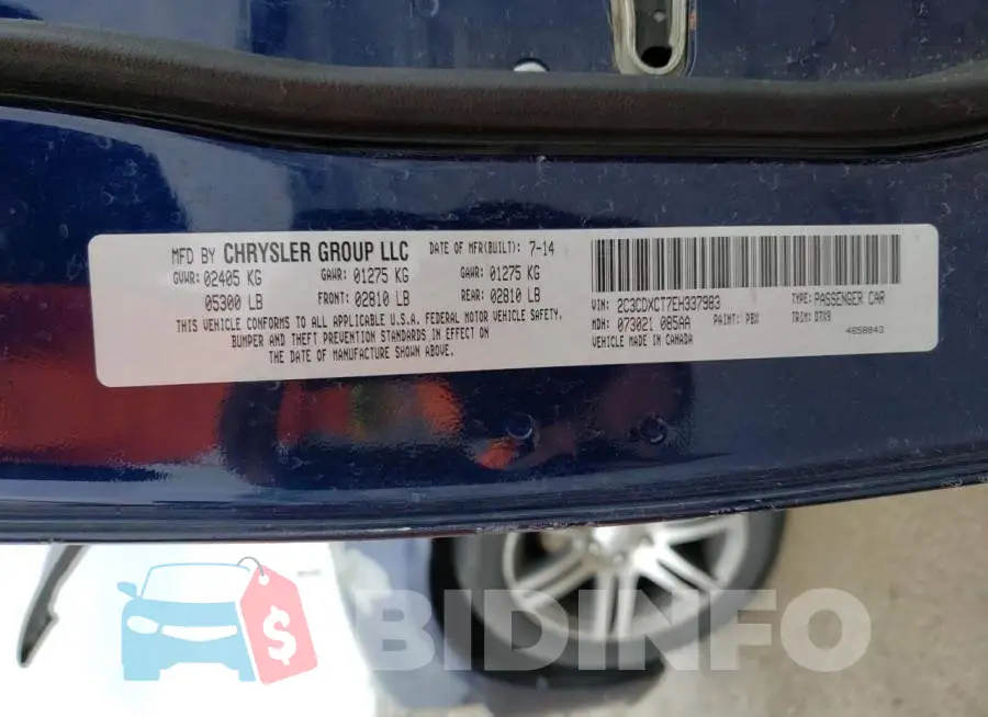 2C3CDXCT7EH337983 Photo# 12