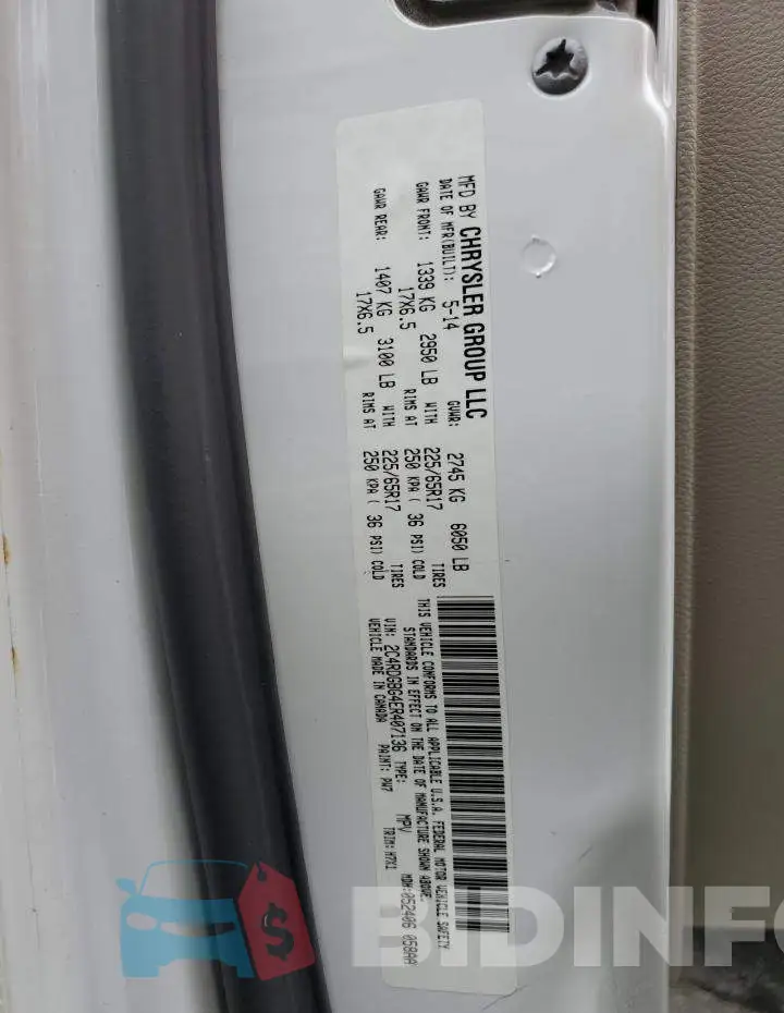 2C4RDGBG4ER407136 Photo# 10