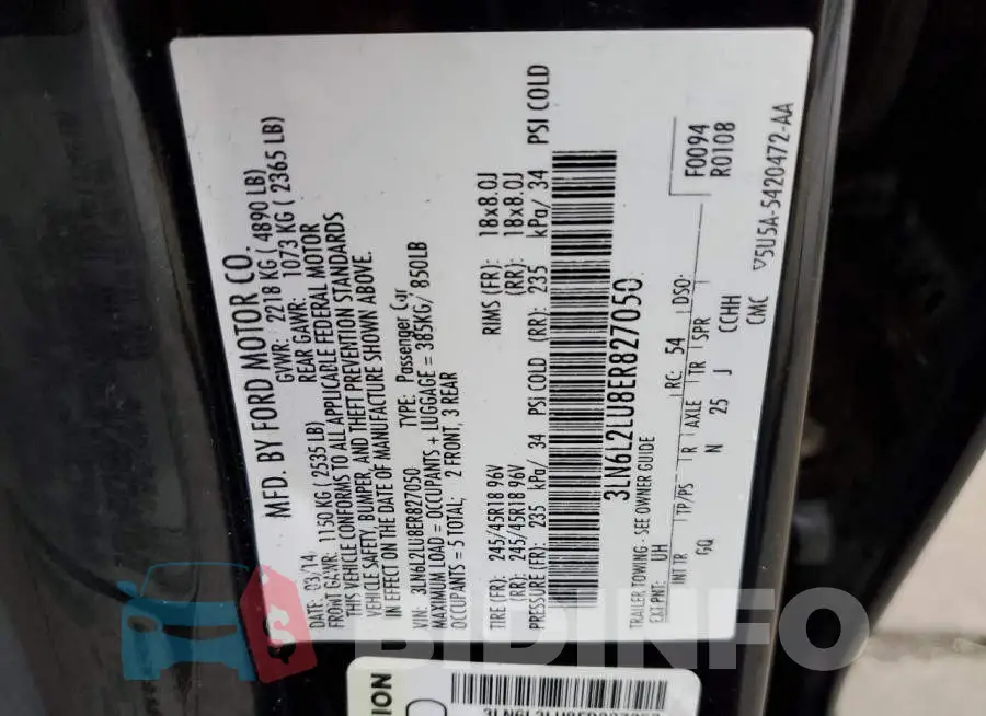 3LN6L2LU8ER827050 Photo# 12