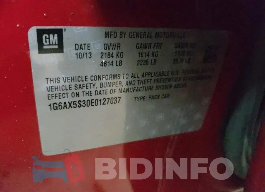 1G6AX5S30E0127037 Photo# 12
