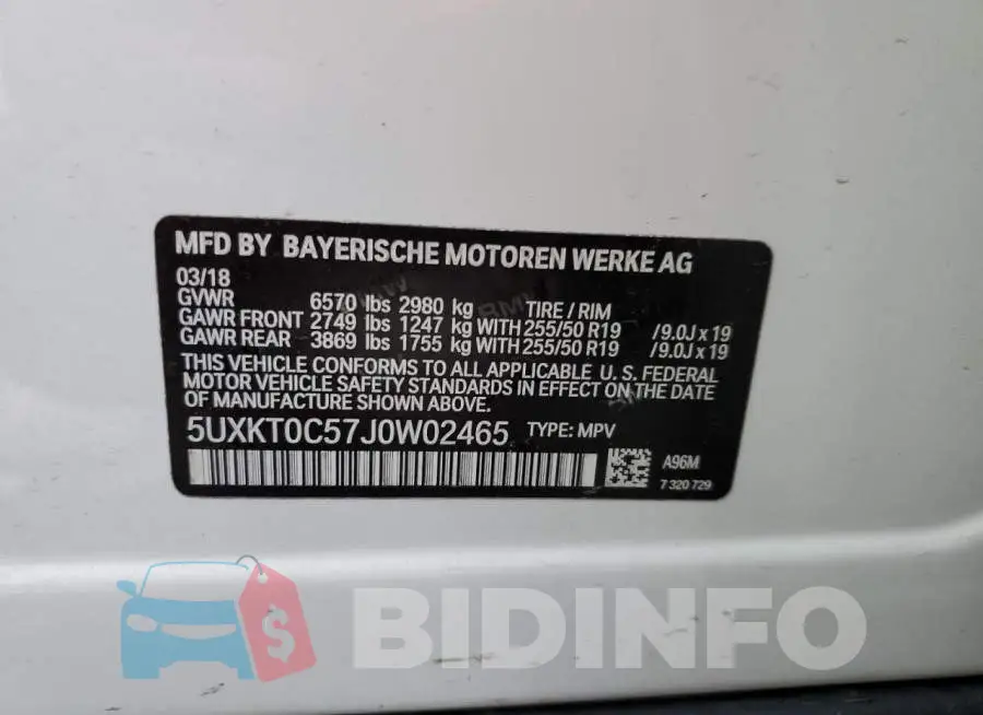 5UXKT0C57J0W02465 Photo# 14