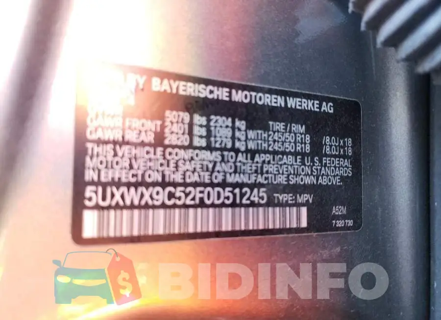 5UXWX9C52F0D51245 Photo# 10