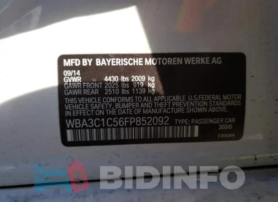WBA3C1C56FP852092 Photo# 12
