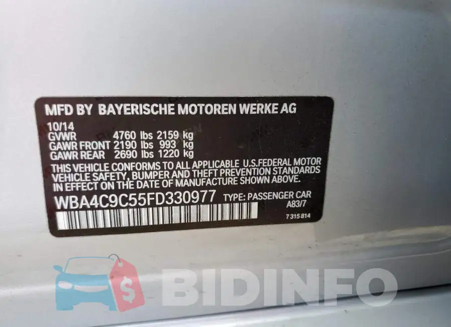 WBA4C9C55FD330977 Photo# 12