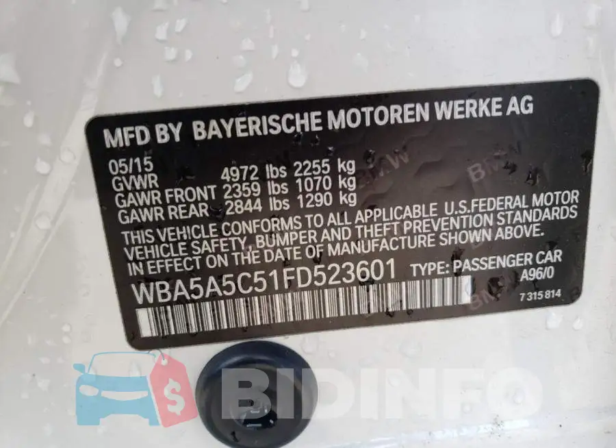 WBA5A5C51FD523601 Photo# 12