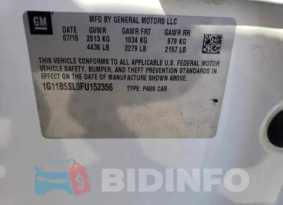 1G11B5SL0FU152356 Photo# 12
