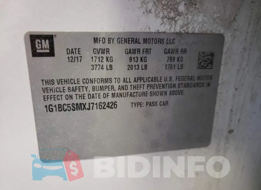 1G1BC5SMXJ7162426 Photo# 10