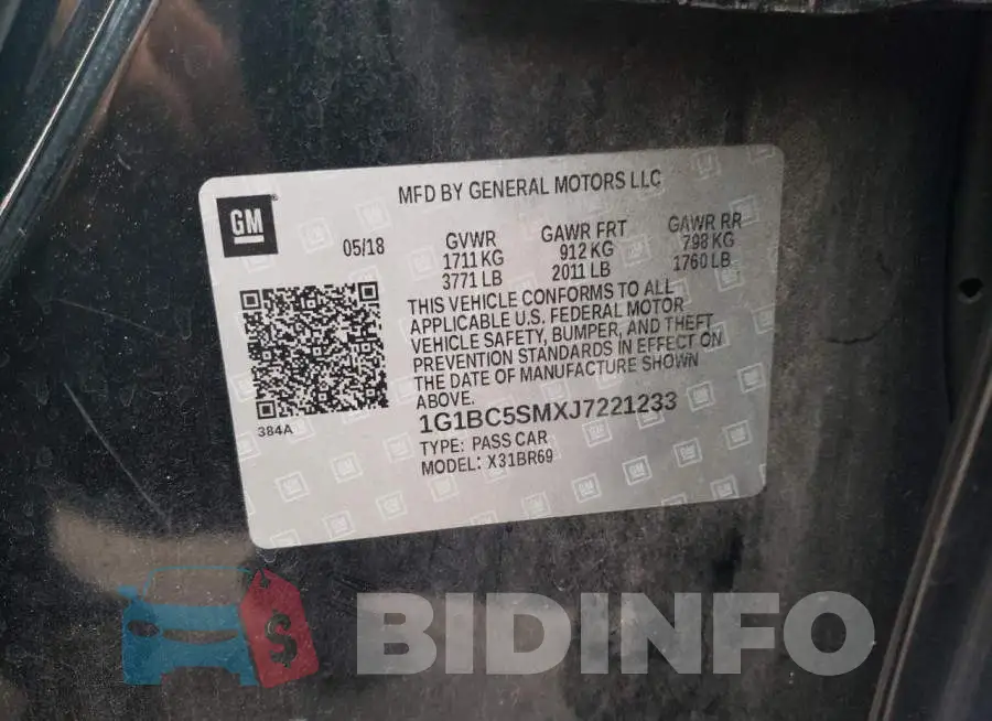 1G1BC5SMXJ7221233 Photo# 10