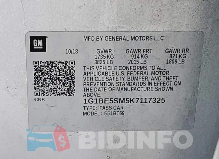 1G1BE5SM5K7117325 Photo# 12