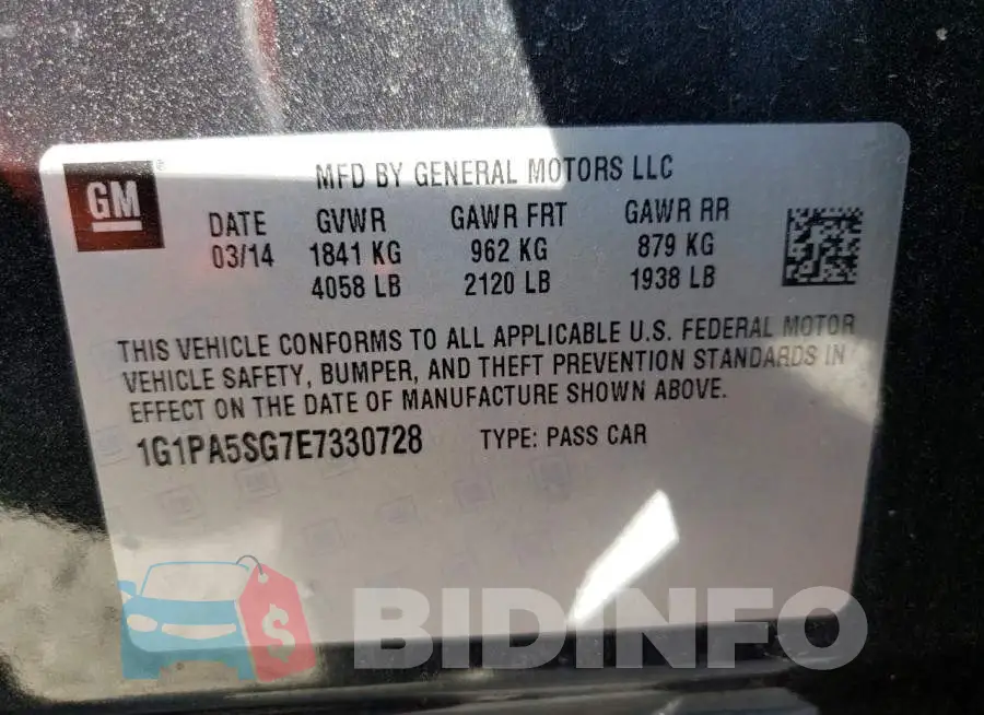 1G1PA5SG7E7330728 Photo# 13