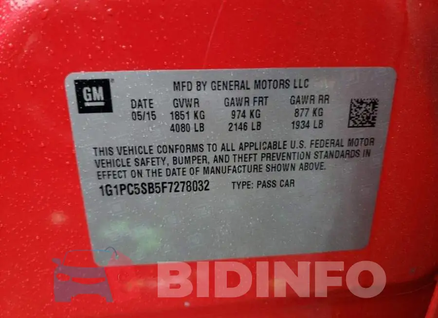 1G1PC5SB5F7278032 Photo# 12
