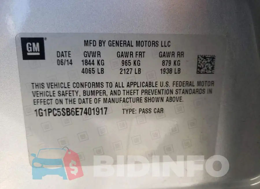 1G1PC5SB6E7401917 Photo# 12