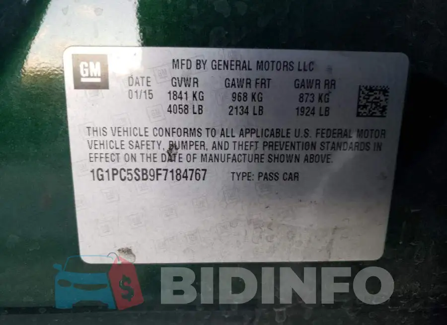 1G1PC5SB9F7184767 Photo# 12