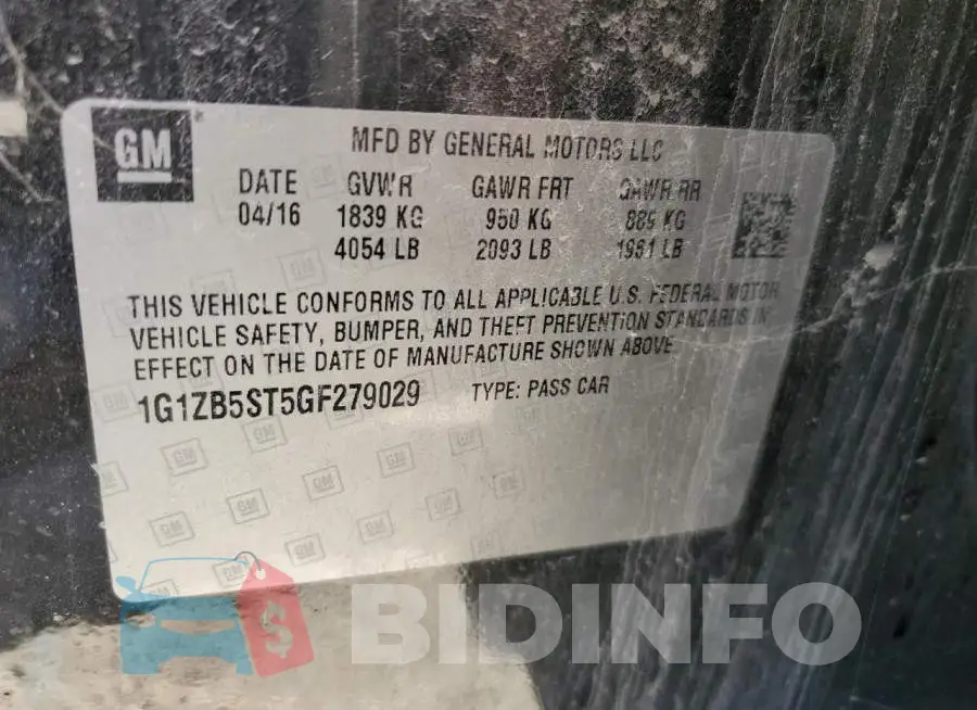 1G1ZB5ST5GF279029 Photo# 12