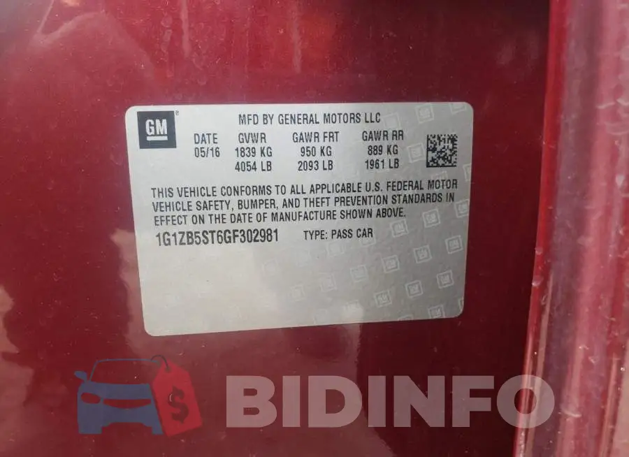 1G1ZB5ST6GF302981 Photo# 12