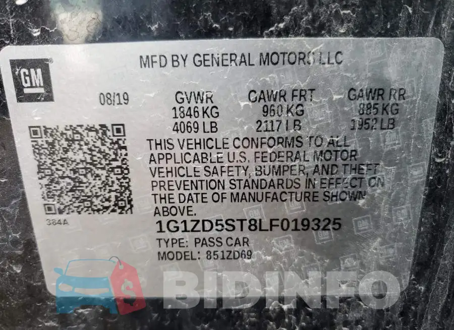 1G1ZD5ST8LF019325 Photo# 13
