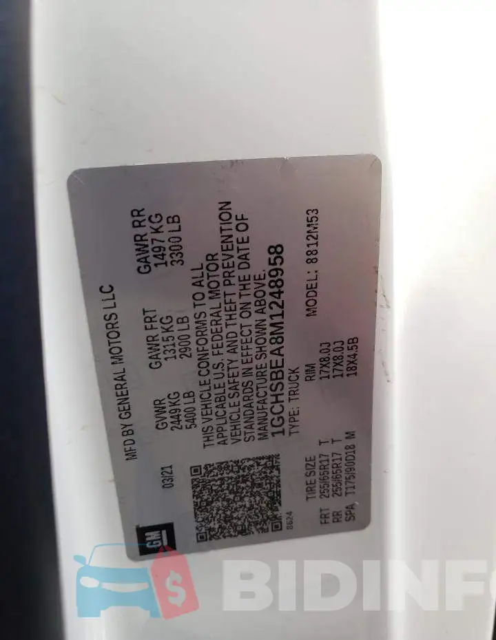 1GCHSBEA8M1248958 Photo# 13