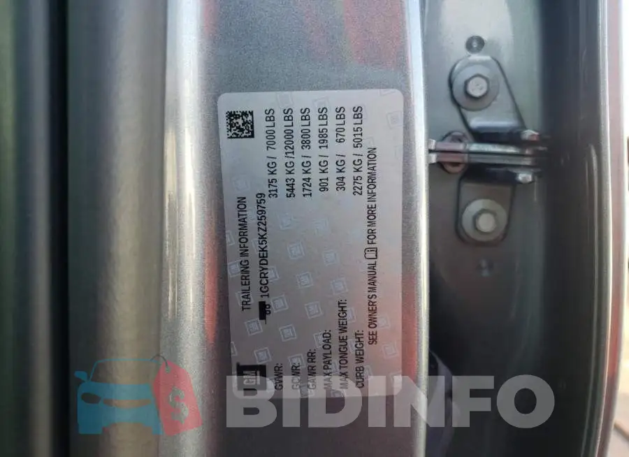 1GCRYDEK5KZ259759 Photo# 10