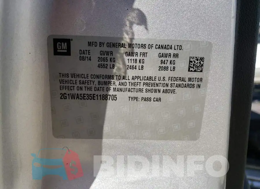 2G1WA5E35E1188705 Photo# 12