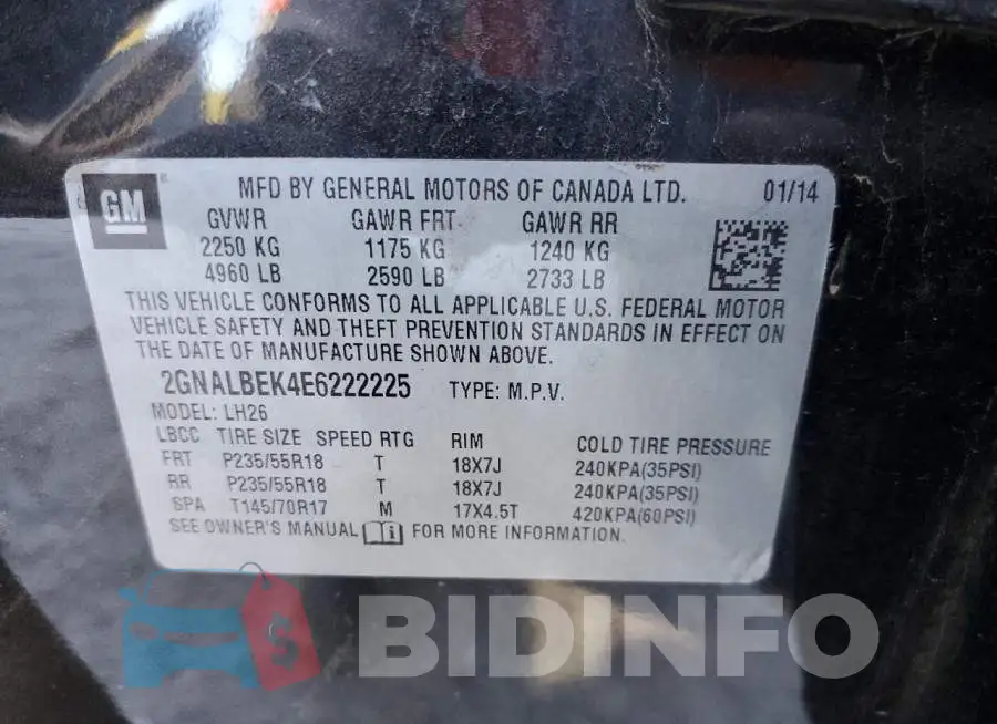 2GNALBEK4E6222225 Photo# 10