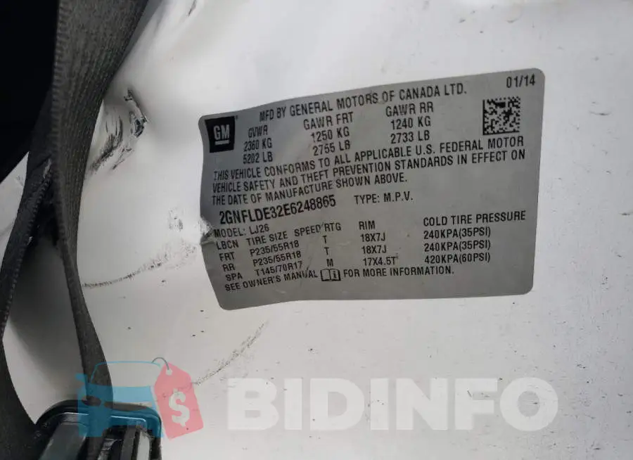 2GNFLDE32E6248865 Photo# 12