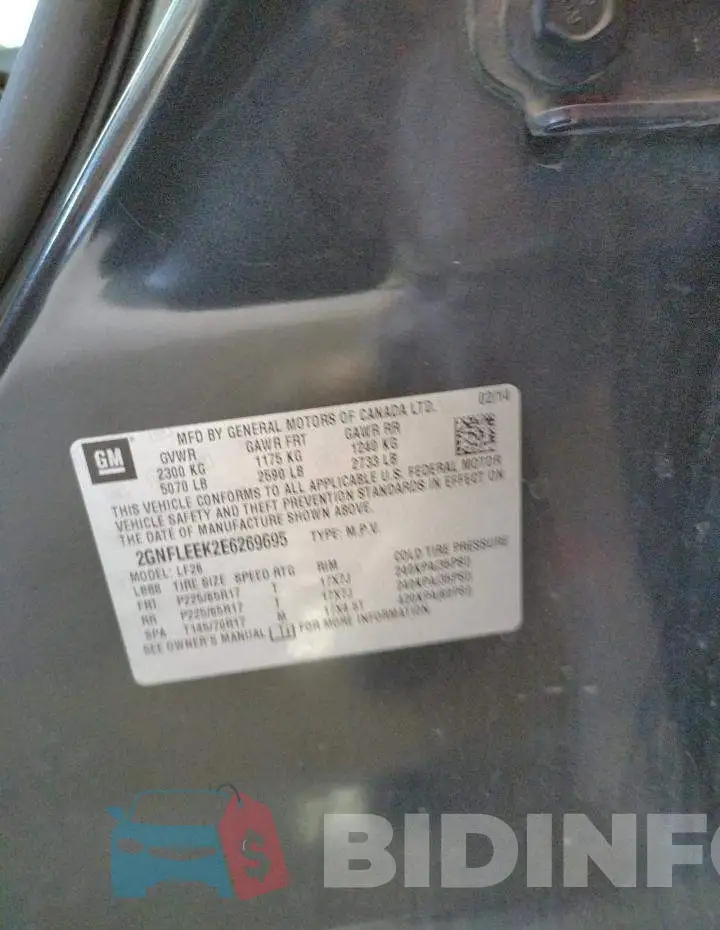 2GNFLEEK2E6269695 Photo# 10