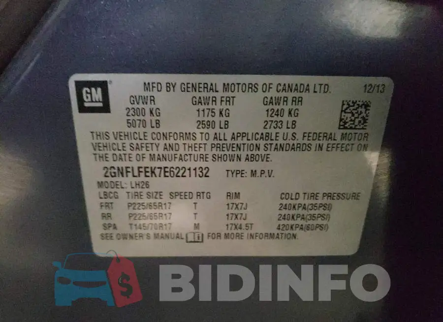 2GNFLFEK7E6221132 Photo# 13