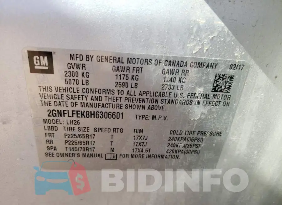 2GNFLFEK8H6306601 Photo# 10