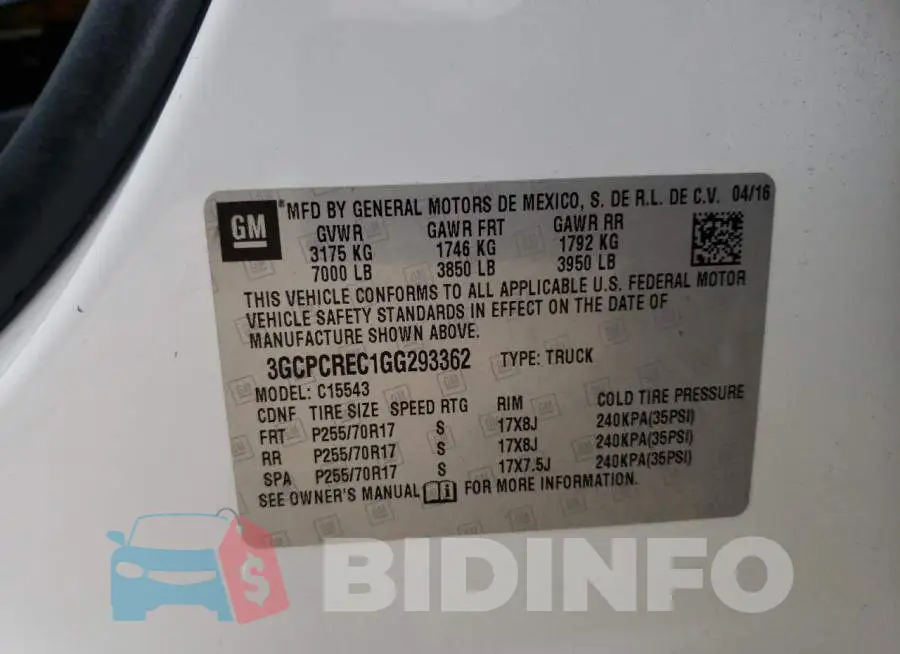 3GCPCREC1GG293362 Photo# 12